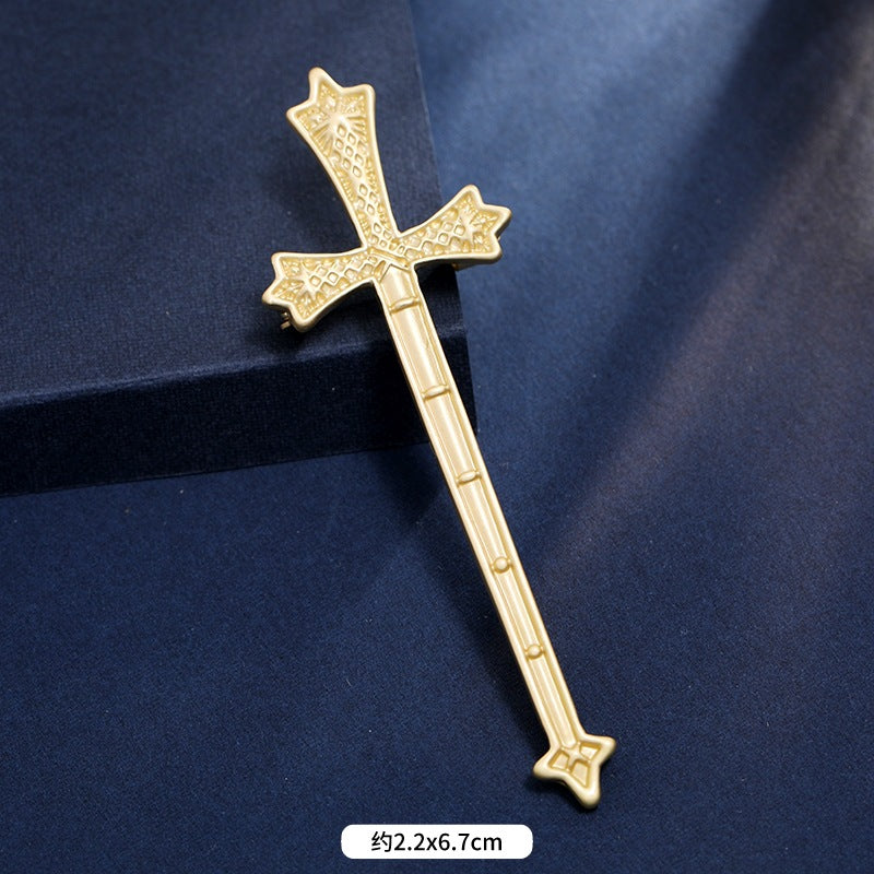 Golden Crucifix Pin