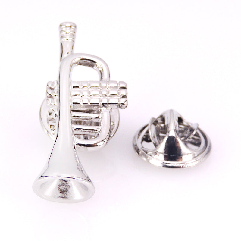 Silver Trumpet Pin