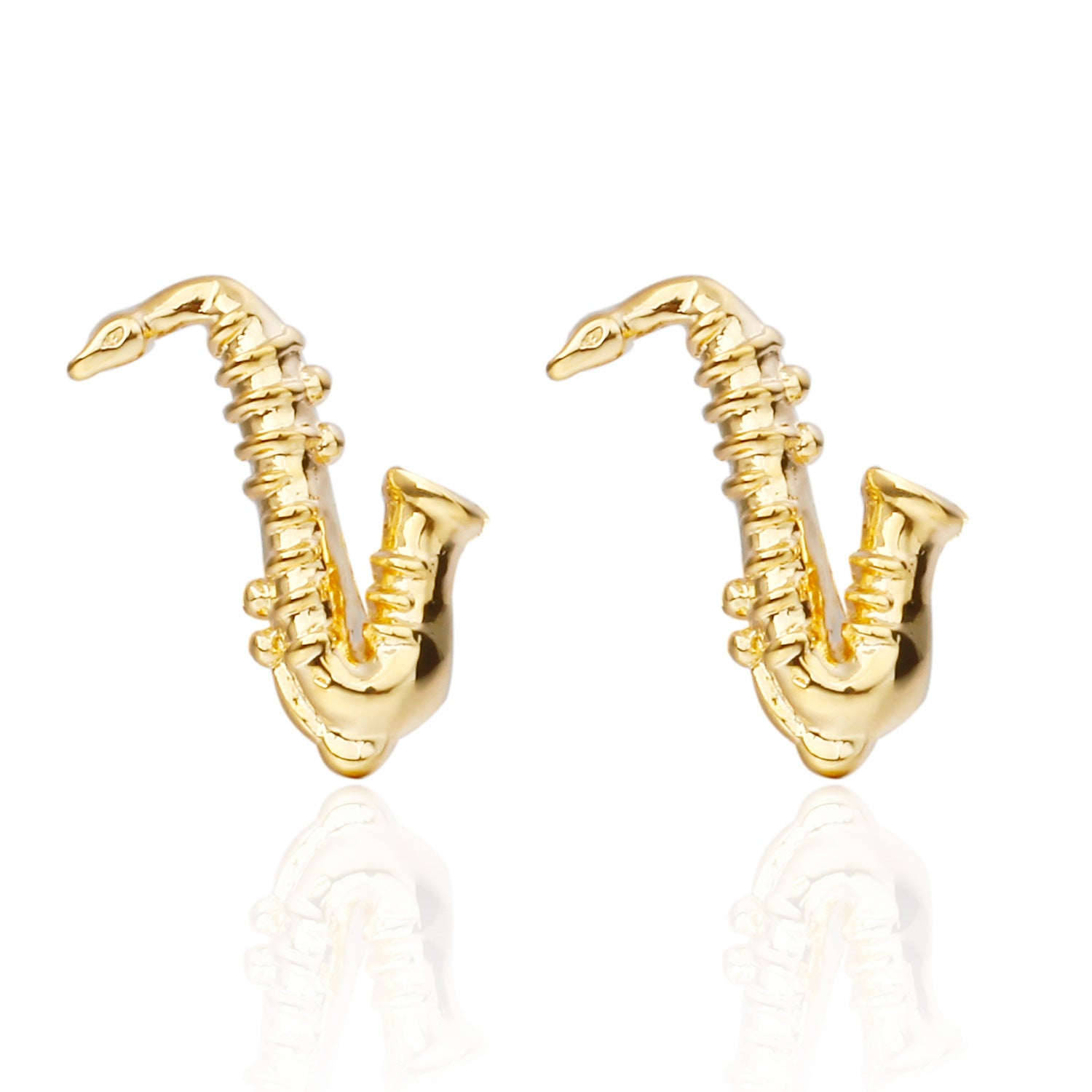 Gold Saxophone Brooch