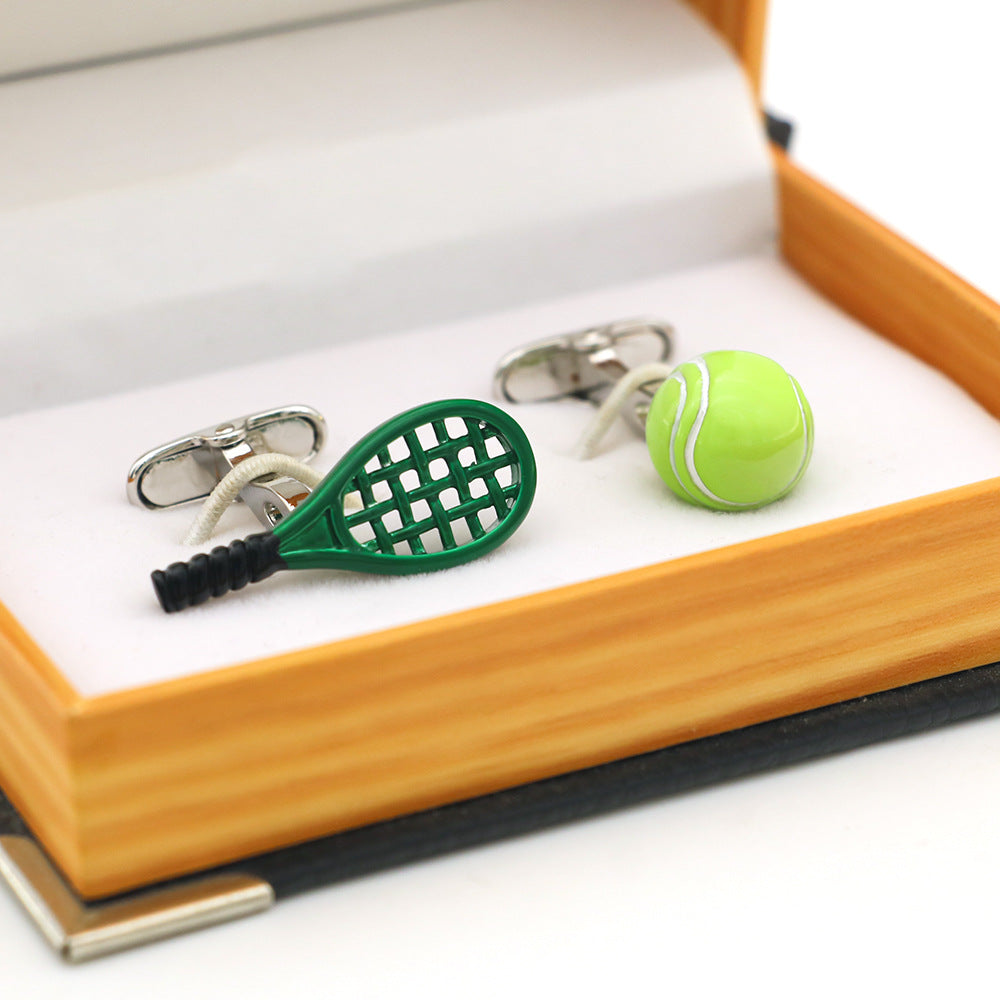 Tennis Racket and Ball Cufflinks