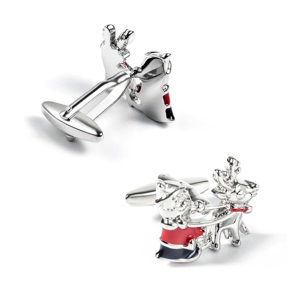 Santa with Reindeer Cufflinks