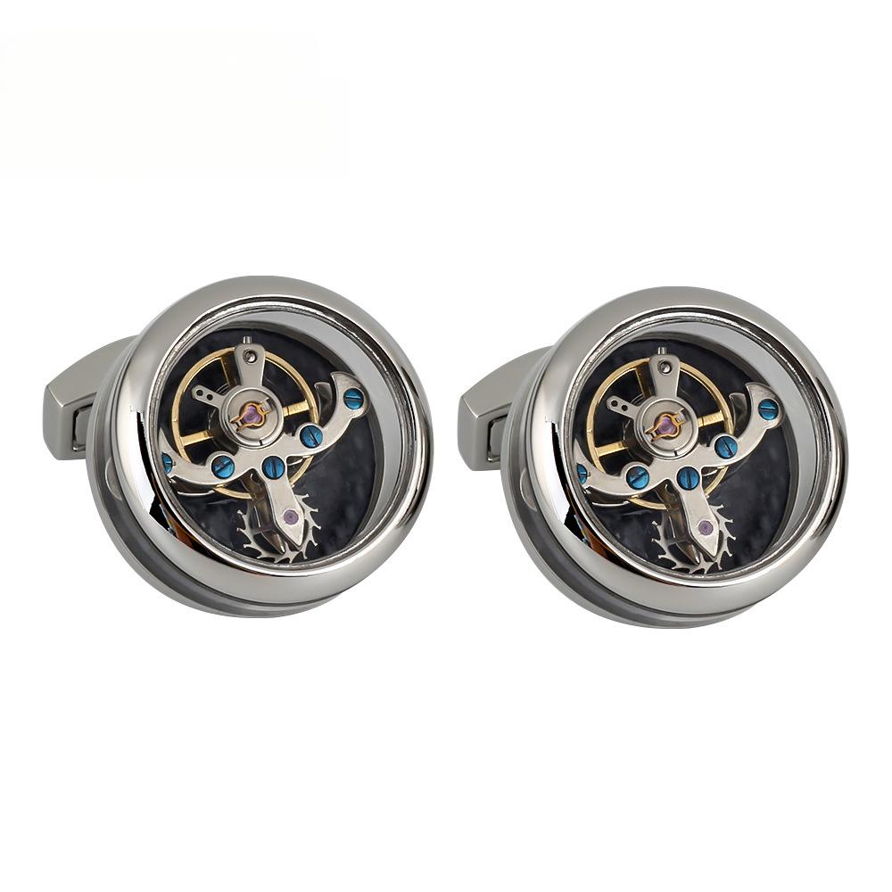 Silver Watch Movement Steampunk Cufflinks