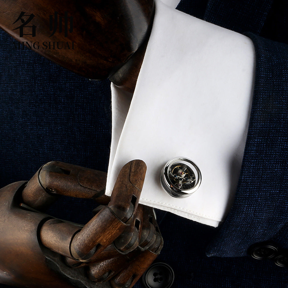Silver Watch Movement Steampunk Cufflinks
