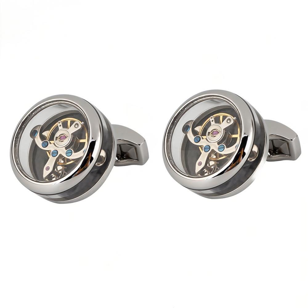 Silver Watch Movement Steampunk Cufflinks