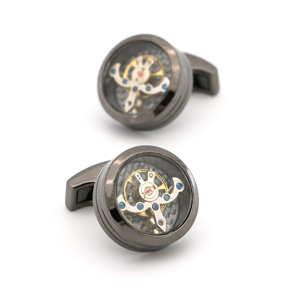 Working Grey Watch Movement Steampunk Cufflinks