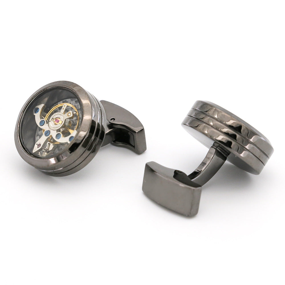 Working Grey Watch Movement Steampunk Cufflinks