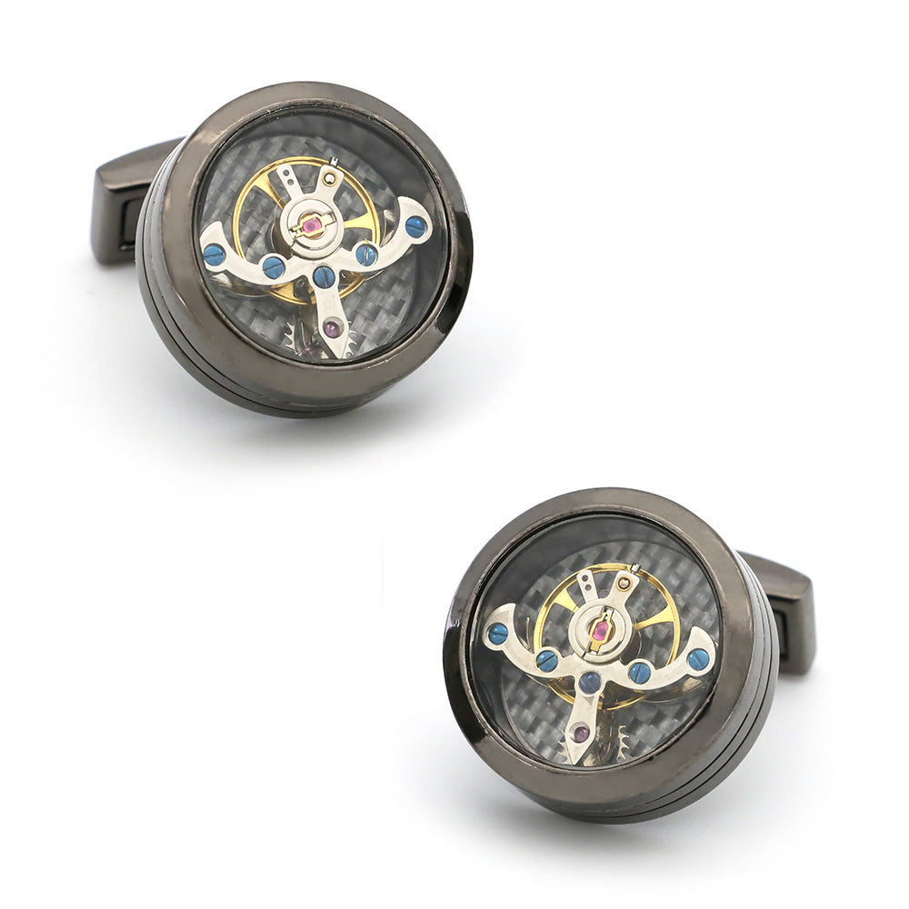 Working Grey Watch Movement Steampunk Cufflinks