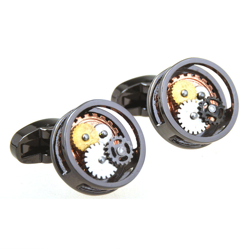 Working Black Watch Movement Steampunk Cufflinks