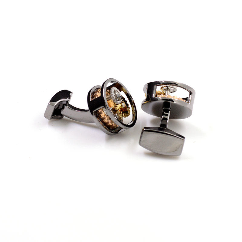 Working Black Watch Movement Steampunk Cufflinks