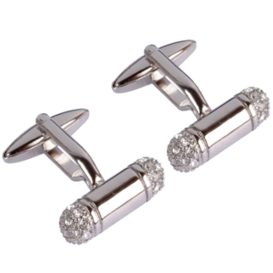 Silver Crystal Cufflinks
